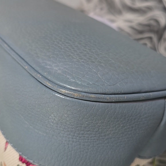 Gucci Floral Canvas Tote Blue Leather Trim Botanical Print Shoulder Bag W/COA - Picture 10 of 15